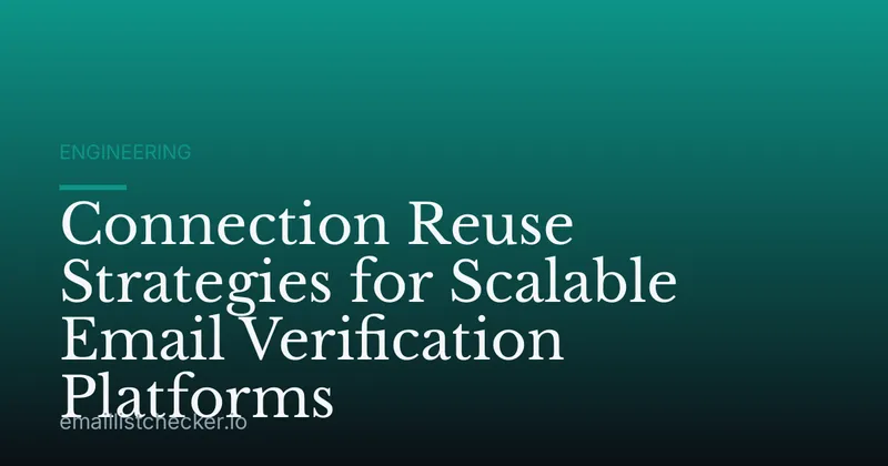 Connection Reuse Strategies for Scalable Email Verification Platforms