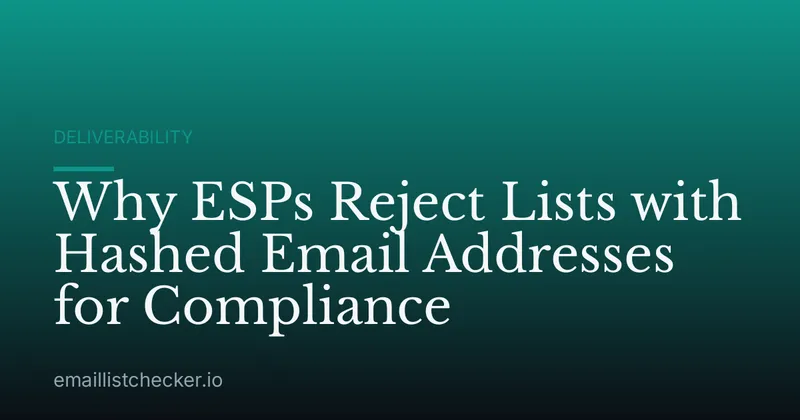 Why ESPs Reject Lists with Hashed Email Addresses for Compliance