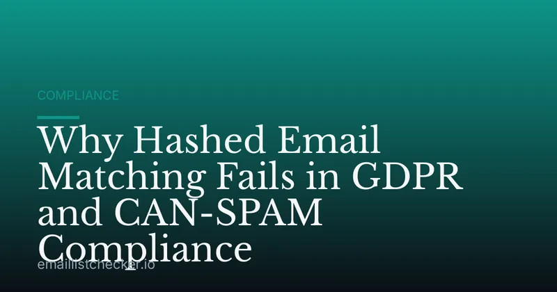 Why Hashed Email Matching Fails in GDPR and CAN-SPAM Compliance