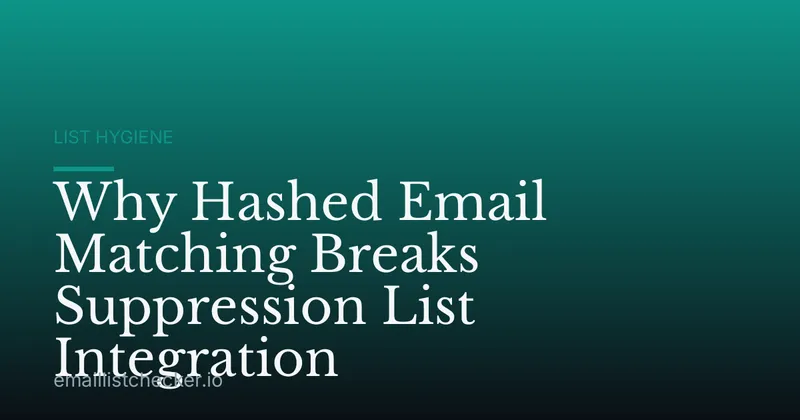 Why Hashed Email Matching Breaks Suppression List Integration