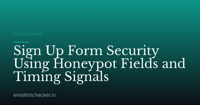 Sign Up Form Security Using Honeypot Fields and Timing Signals