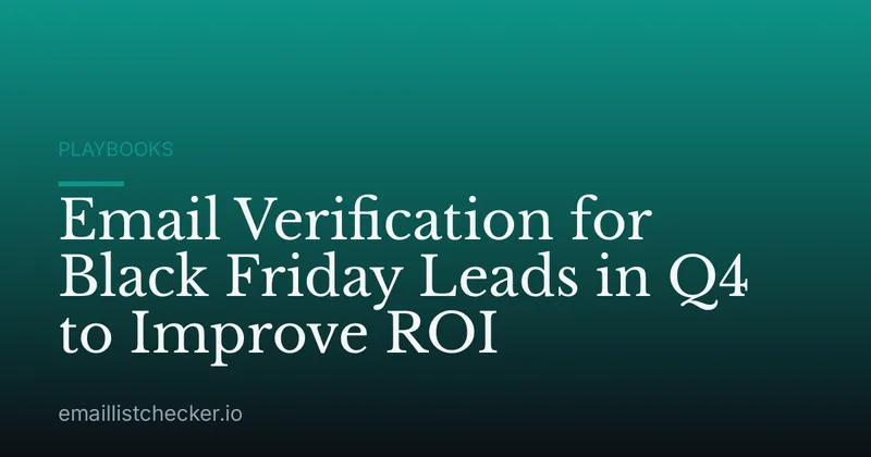 Email Verification for Black Friday Leads in Q4 to Improve ROI