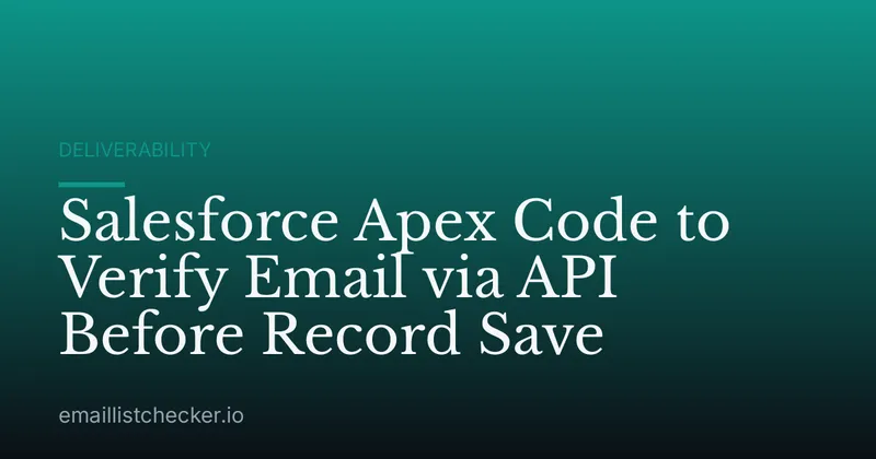 Salesforce Apex Code to Verify Email via API Before Record Save