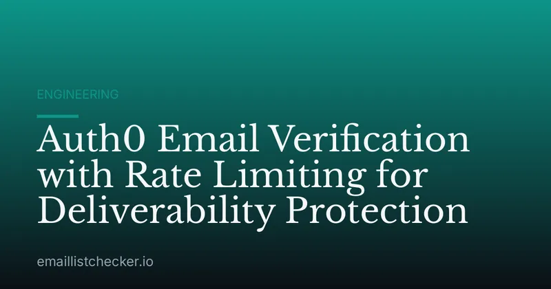 Auth0 Email Verification with Rate Limiting for Deliverability Protection