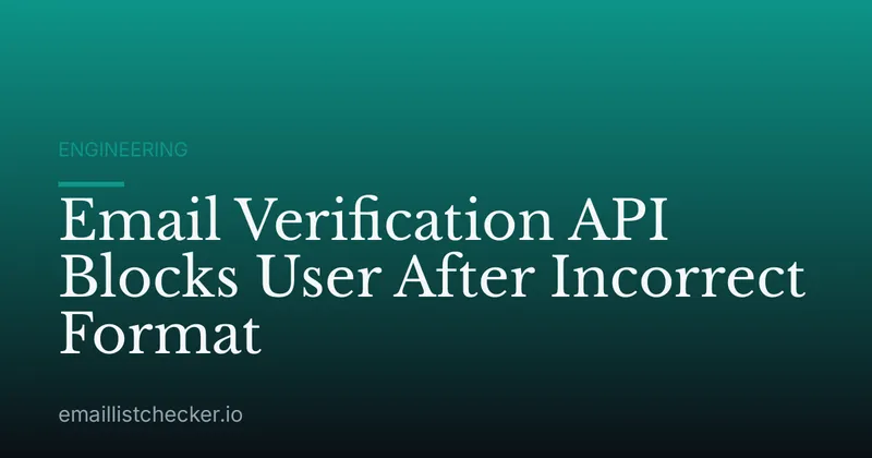 Email Verification API Blocks User After Incorrect Format