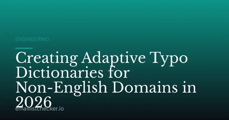 Creating Adaptive Typo Dictionaries for Non-English Domains in 2026