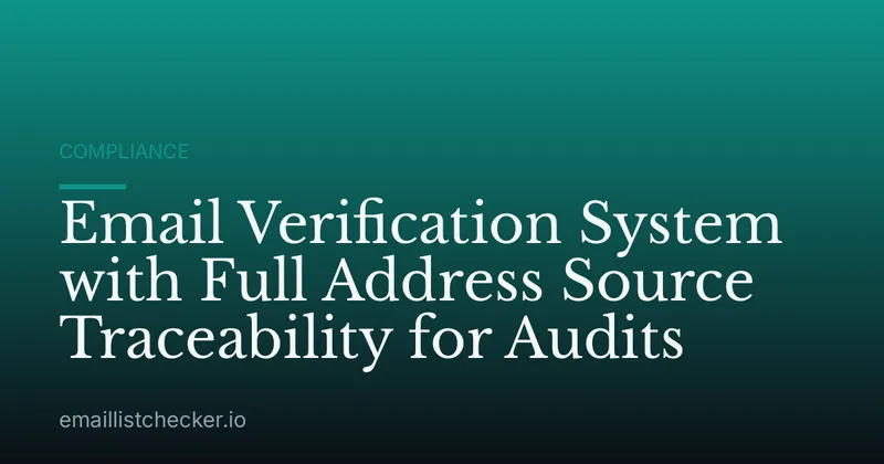 Email Verification System with Full Address Source Traceability for Audits