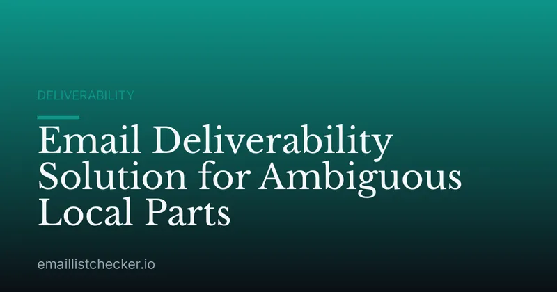 Email Deliverability Solution for Ambiguous Local Parts
