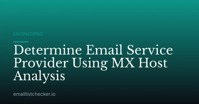 Determine Email Service Provider Using MX Host Analysis