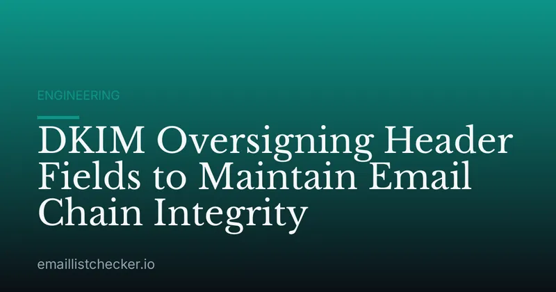 DKIM Oversigning Header Fields to Maintain Email Chain Integrity