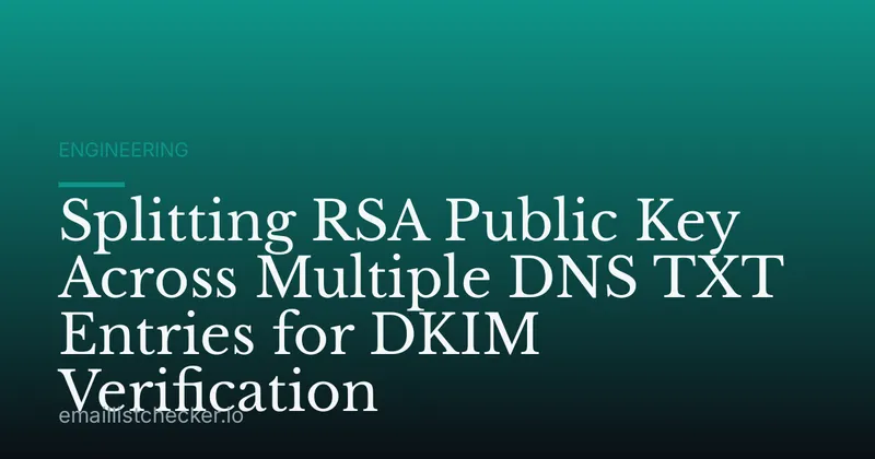 Splitting RSA Public Key Across Multiple DNS TXT Entries for DKIM Verification
