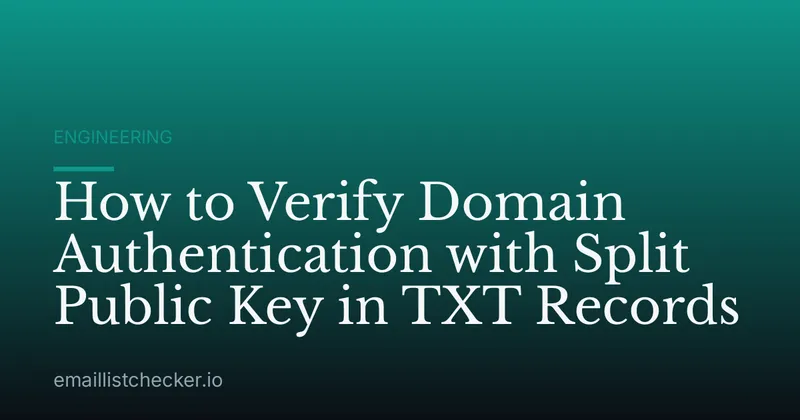 How to Verify Domain Authentication with Split Public Key in TXT Records