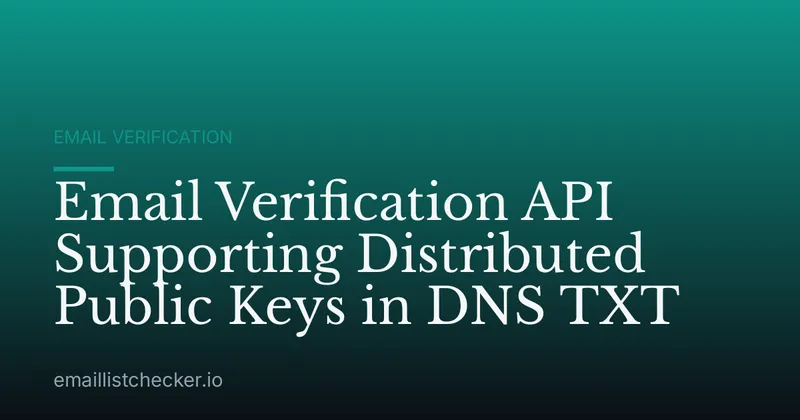 Email Verification API Supporting Distributed Public Keys in DNS TXT