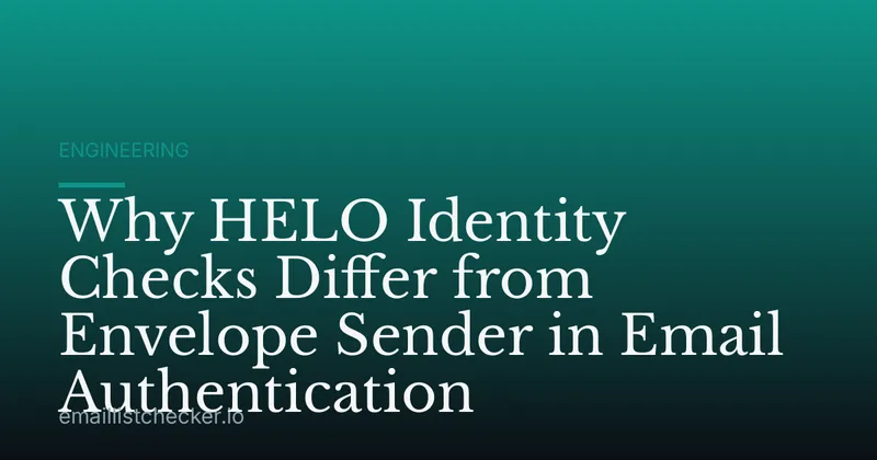 Why HELO Identity Checks Differ from Envelope Sender in Email Authentication