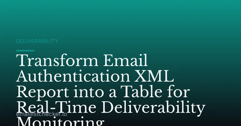 Transform Email Authentication XML Report into a Table for Real-Time Deliverability Monitoring