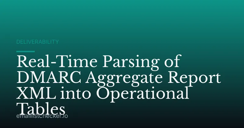 Real-Time Parsing of DMARC Aggregate Report XML into Operational Tables