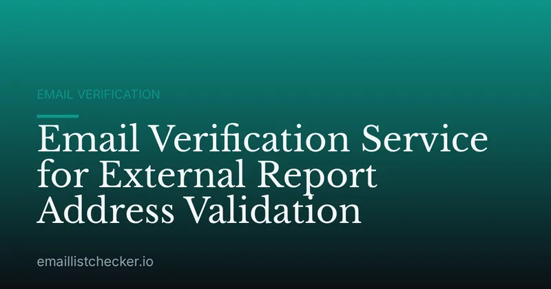 Email Verification Service for External Report Address Validation