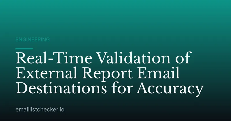 Real-Time Validation of External Report Email Destinations for Accuracy