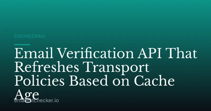 Email Verification API That Refreshes Transport Policies Based on Cache Age