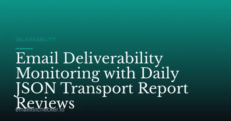 Email Deliverability Monitoring with Daily JSON Transport Report Reviews