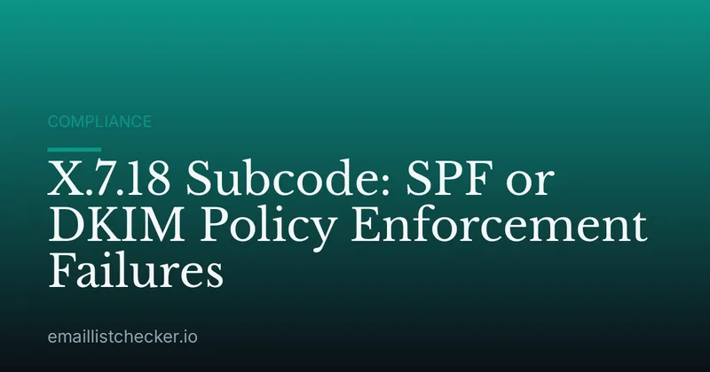 X.7.18 Subcode: SPF or DKIM Policy Enforcement Failures