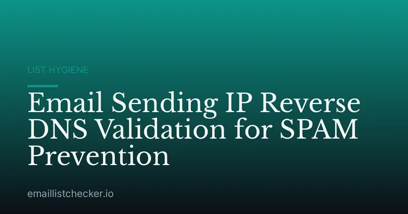 Email Sending IP Reverse DNS Validation for SPAM Prevention