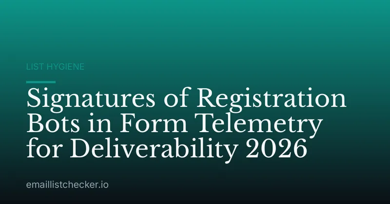 Signatures of Registration Bots in Form Telemetry for Deliverability 2026