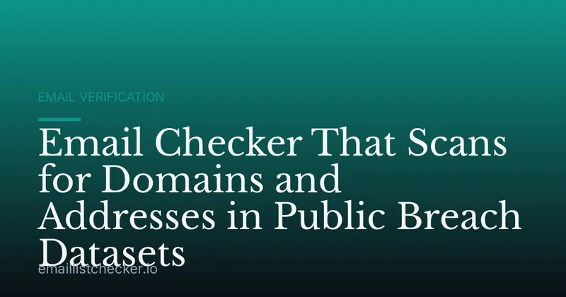 Email Checker That Scans for Domains and Addresses in Public Breach Datasets