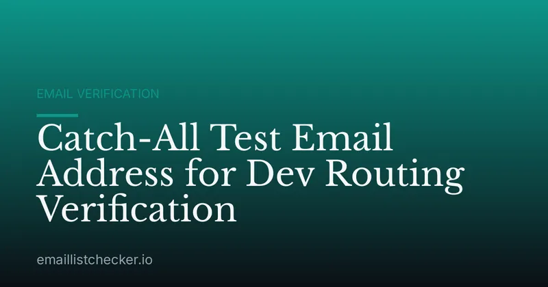 Catch-All Test Email Address for Dev Routing Verification