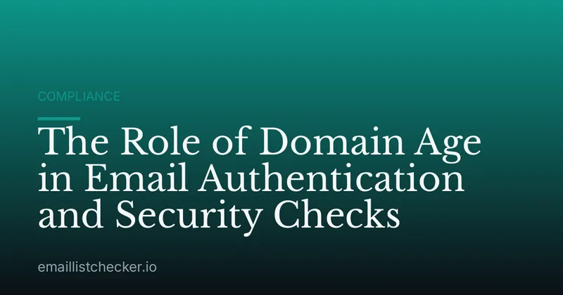The Role of Domain Age in Email Authentication and Security Checks