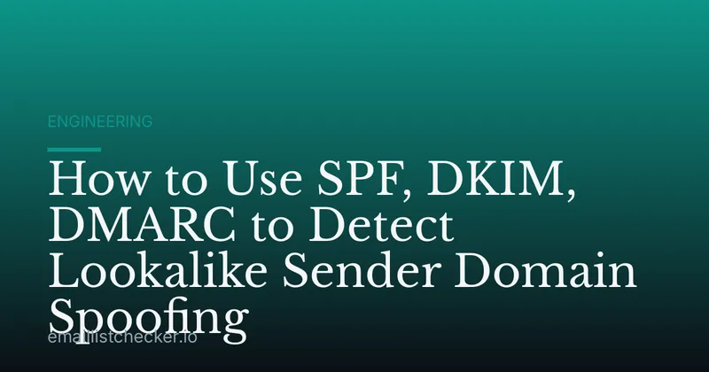 How to Use SPF, DKIM, DMARC to Detect Lookalike Sender Domain Spoofing
