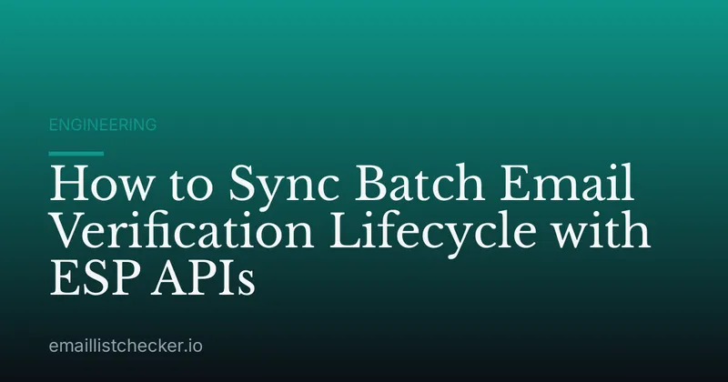 How to Sync Batch Email Verification Lifecycle with ESP APIs