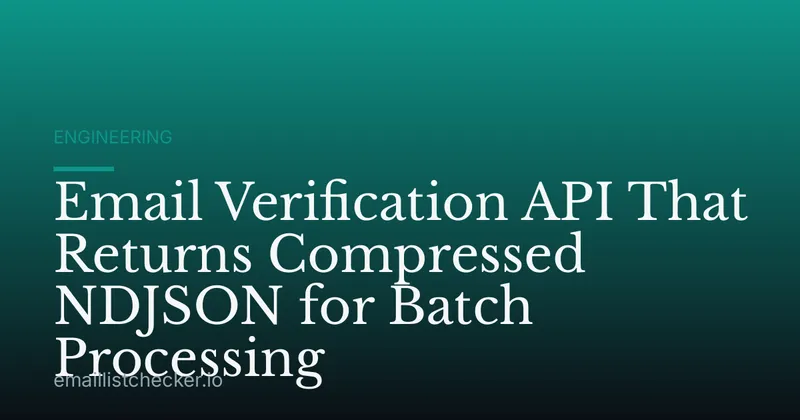 Email Verification API That Returns Compressed NDJSON for Batch Processing