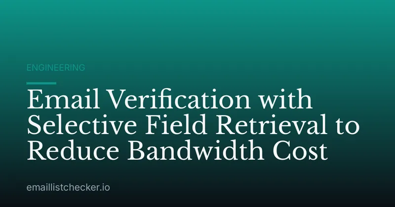 Email Verification with Selective Field Retrieval to Reduce Bandwidth Cost