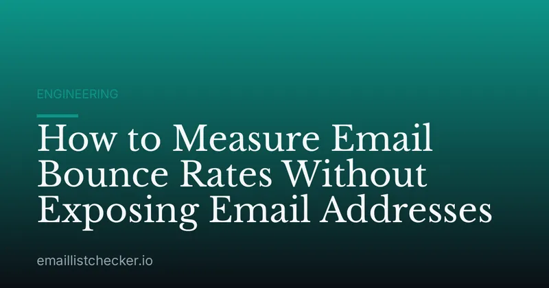 How to Measure Email Bounce Rates Without Exposing Email Addresses