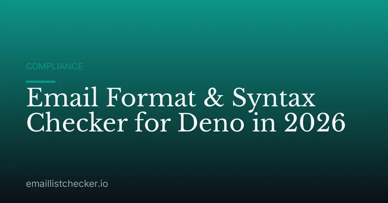 Email Format & Syntax Checker for Deno in 2026