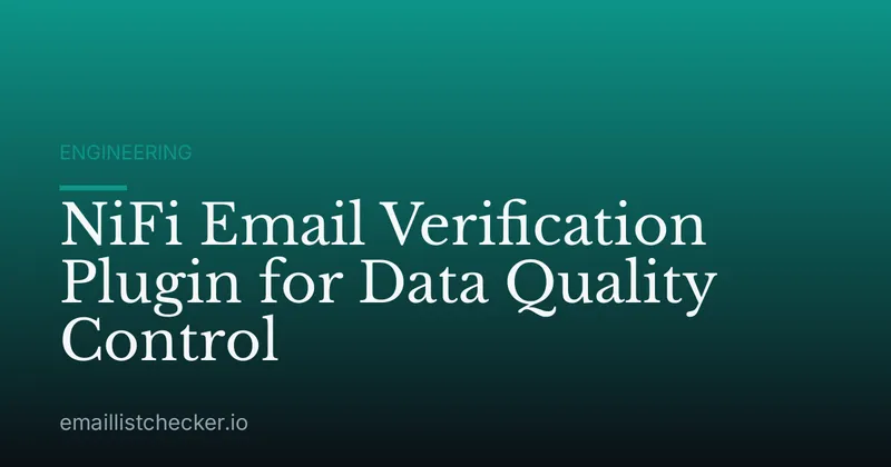 NiFi Email Verification Plugin for Data Quality Control