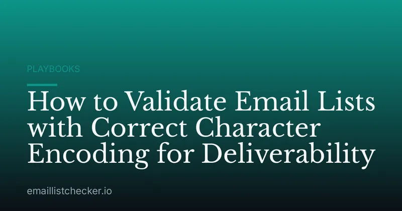 How to Validate Email Lists with Correct Character Encoding for Deliverability