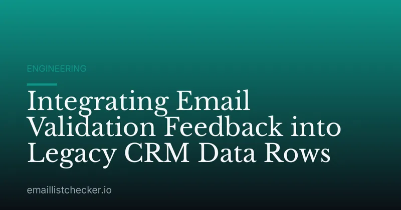 Integrating Email Validation Feedback into Legacy CRM Data Rows