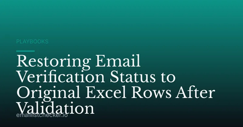 Restoring Email Verification Status to Original Excel Rows After Validation