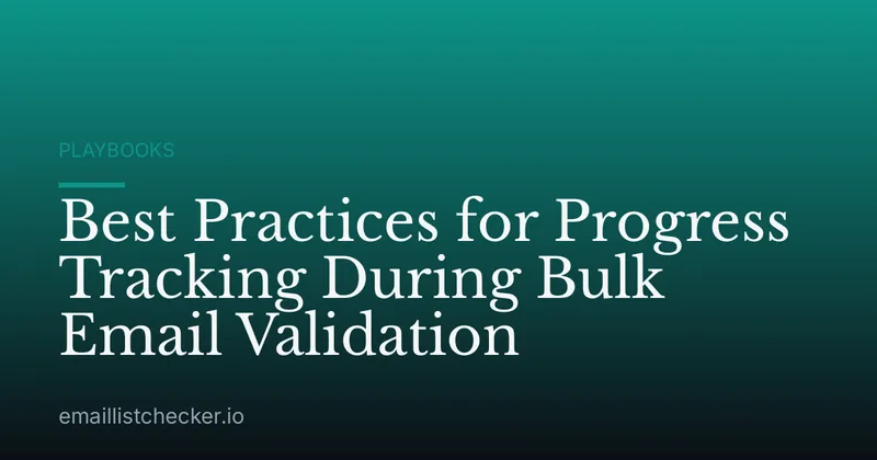 Best Practices for Progress Tracking During Bulk Email Validation