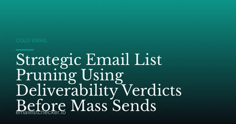 Strategic Email List Pruning Using Deliverability Verdicts Before Mass Sends