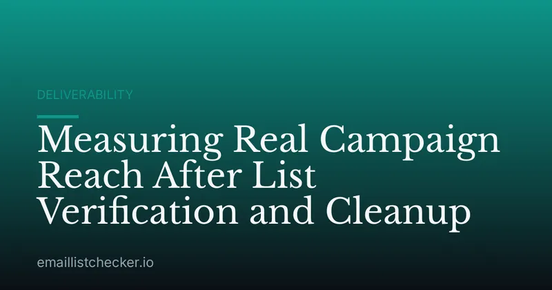 Measuring Real Campaign Reach After List Verification and Cleanup