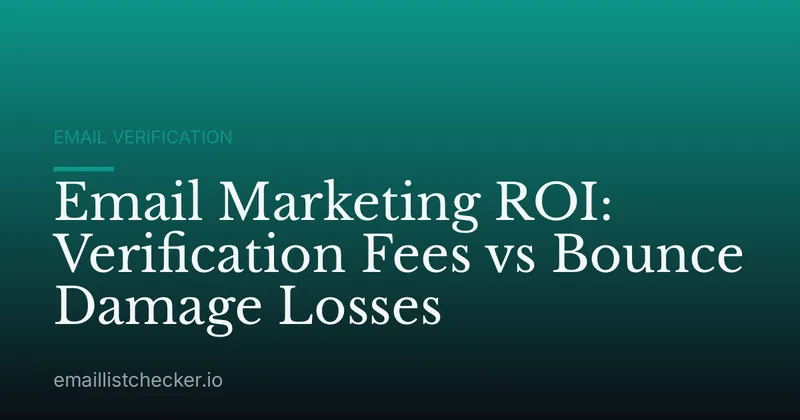 Email Marketing ROI: Verification Fees vs Bounce Damage Losses