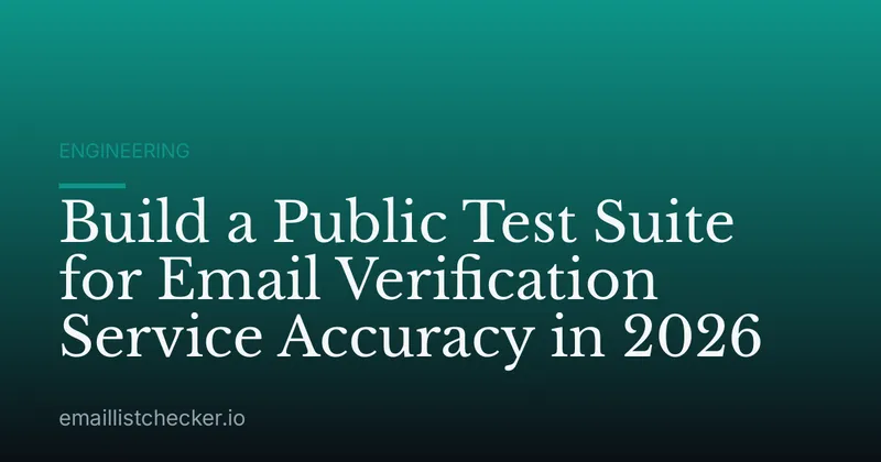 Build a Public Test Suite for Email Verification Service Accuracy in 2026