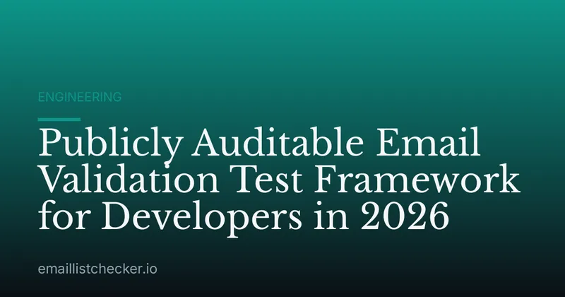 Publicly Auditable Email Validation Test Framework for Developers in 2026