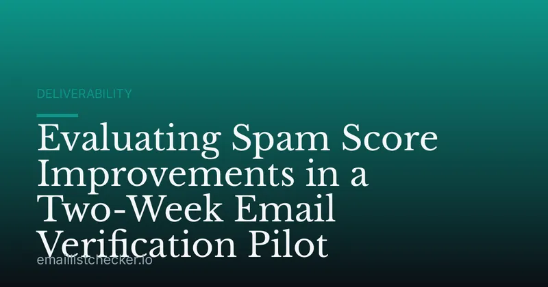 Evaluating Spam Score Improvements in a Two-Week Email Verification Pilot