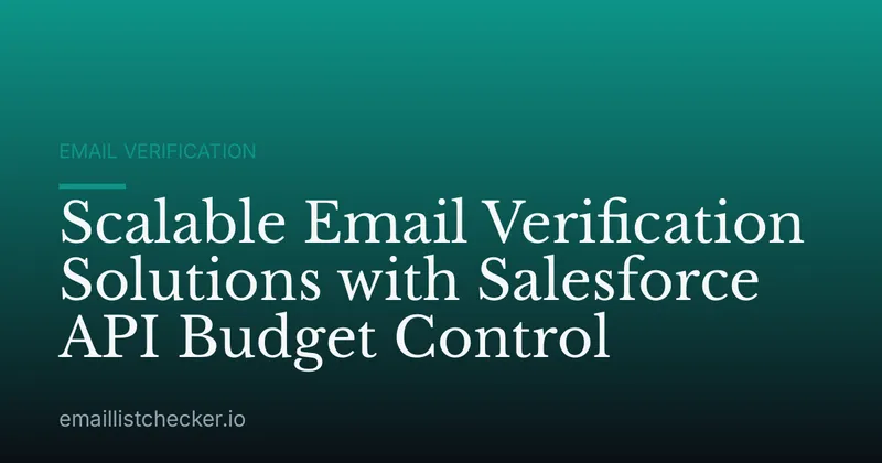 Scalable Email Verification Solutions with Salesforce API Budget Control