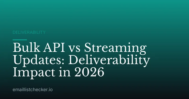 Bulk API vs Streaming Updates: Deliverability Impact in 2026