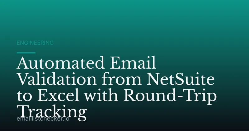 Automated Email Validation from NetSuite to Excel with Round-Trip Tracking